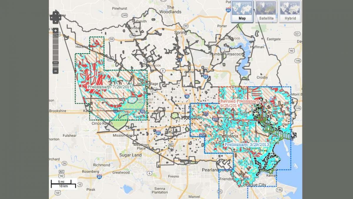 översvämningar karta i Houston