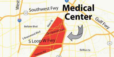 Karta över Houston medical center