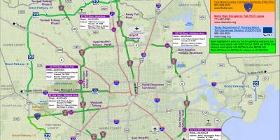 Karta över Houston avgiftsbelagda vägar