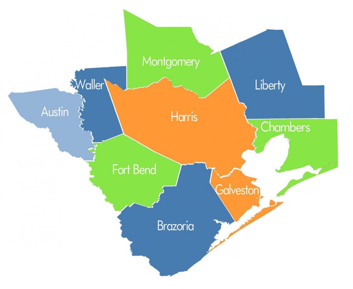 län karta över Houston