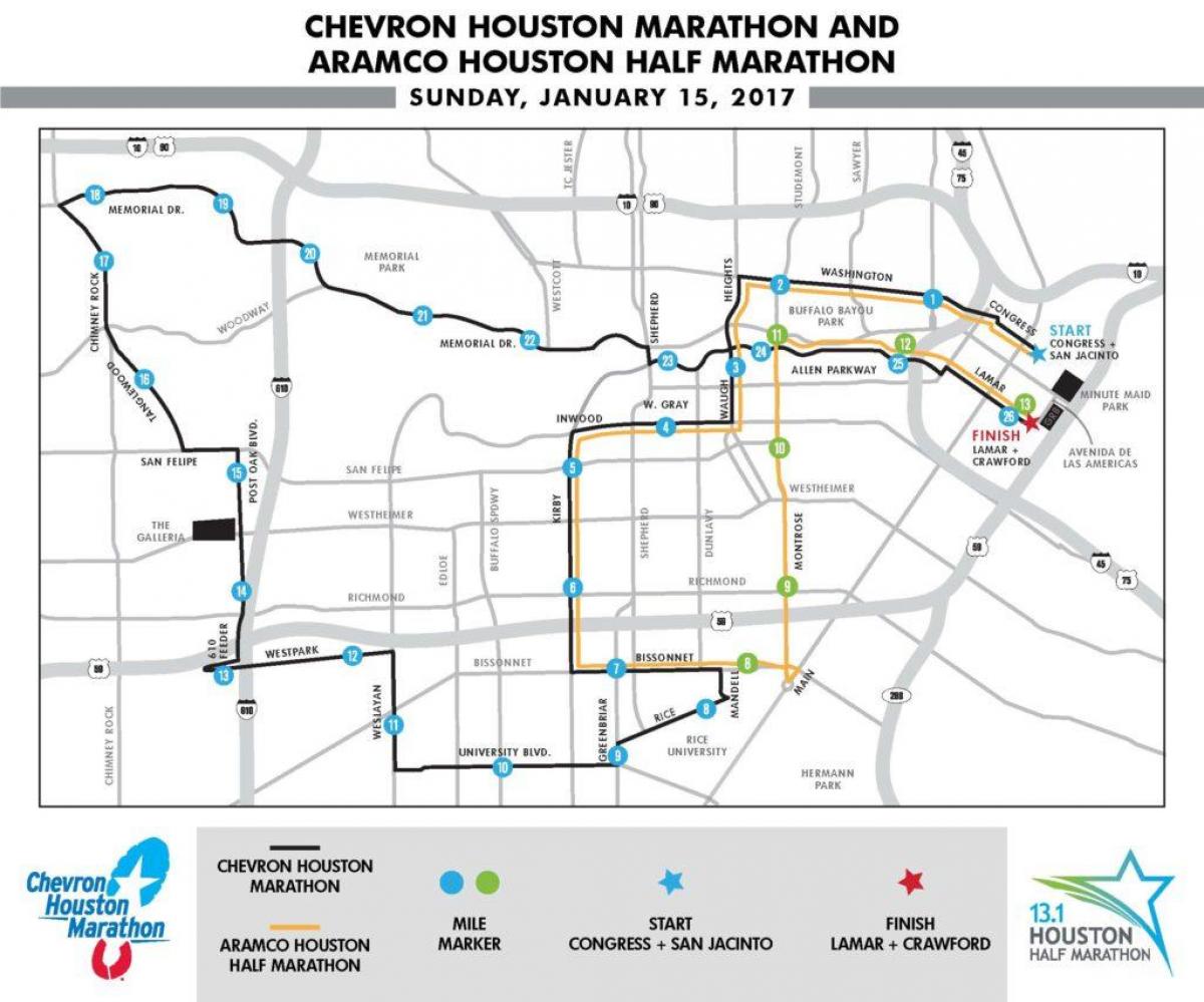 karta över Houston marathon