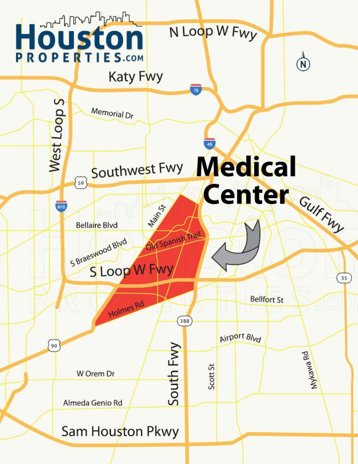 karta över Houston medical center