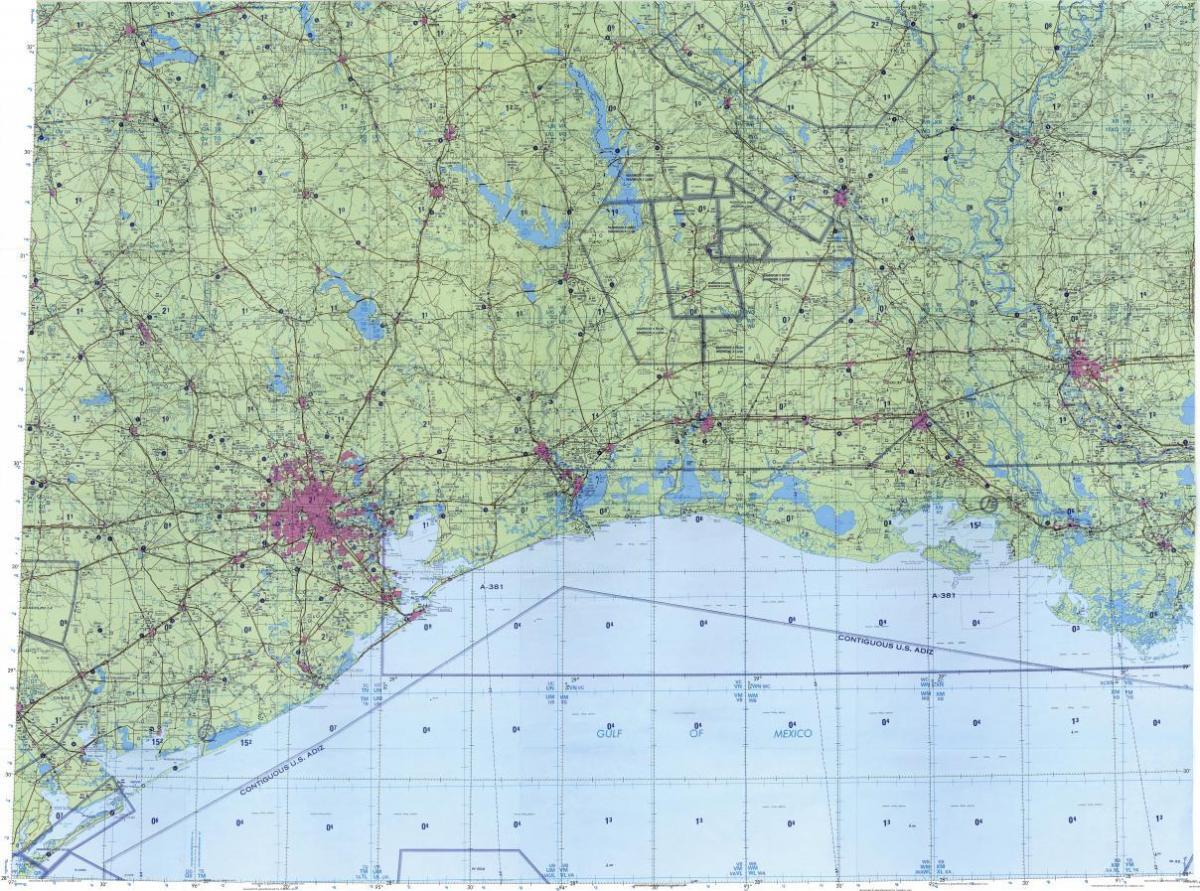 topografiska kartan över Houston