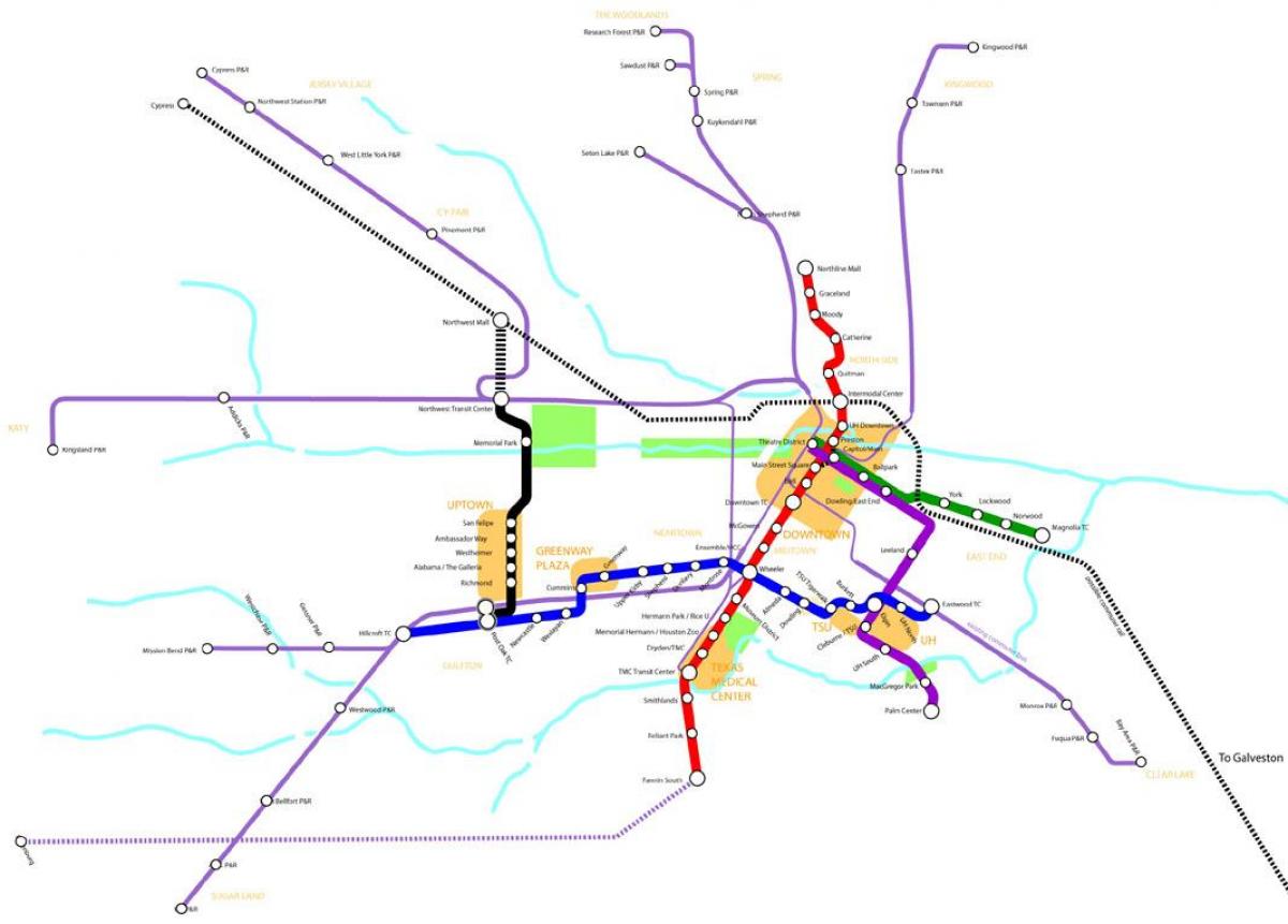 metro rail Houston karta