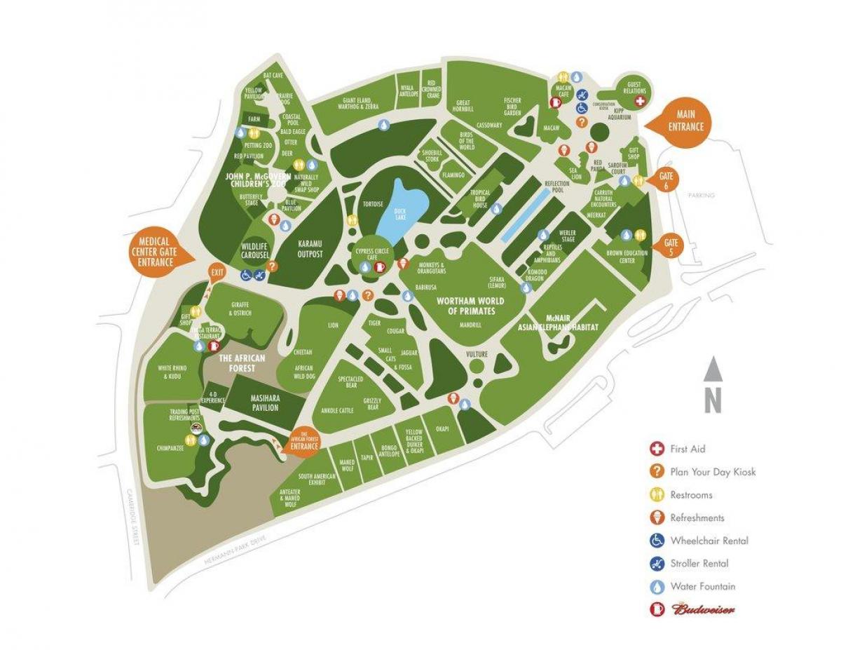 karta över Houston zoo