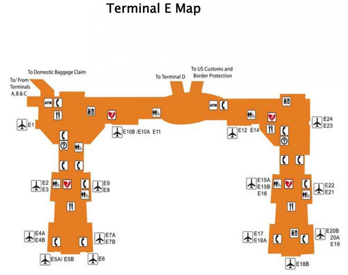 Houston airport terminal e karta