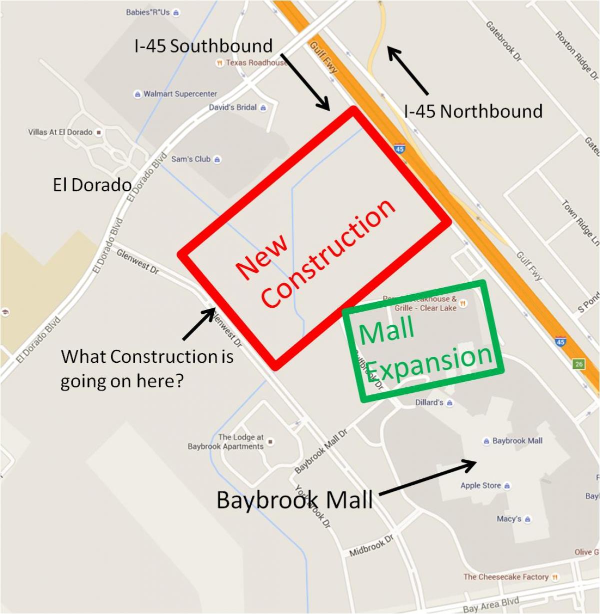 karta över shoppinggallerian baybrook mall