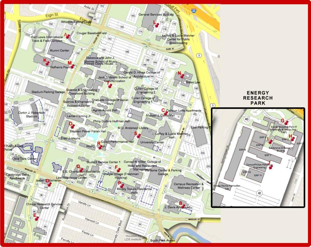karta över university of Houston