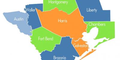 Län karta över Houston