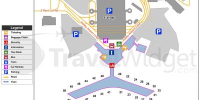 Houston airport terminal en karta